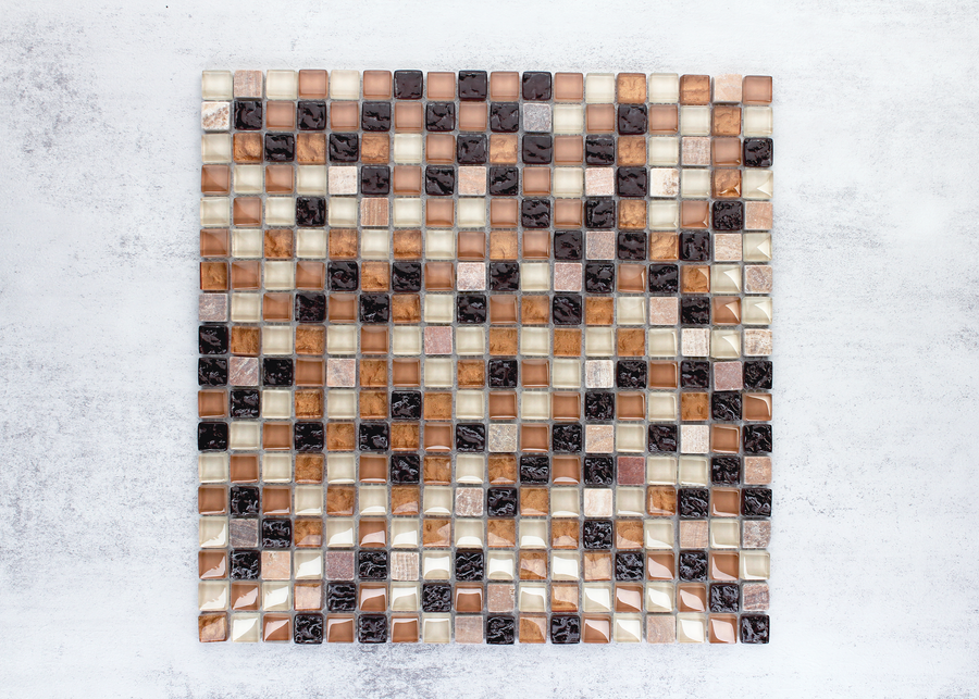 Brown Stone And Glass Mix-STONE MIX-Mosaic Mode