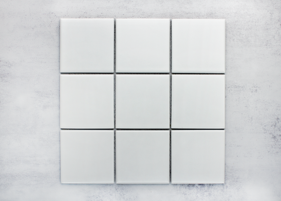 White Matt Large Square-GLAZED PORCELAIN-Mosaic Mode