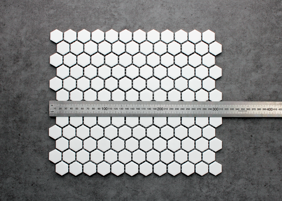 White Matt Small Hexagon-HEXAGON-Mosaic Mode