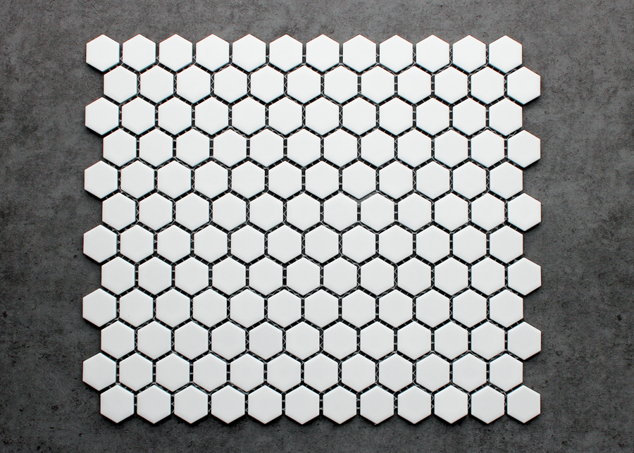 White Matt Small Hexagon-HEXAGON-Mosaic Mode