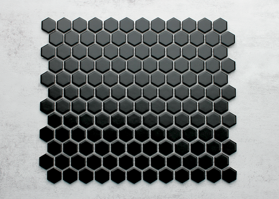 Black Matt Small Hexagon-HEXAGON-Mosaic Mode