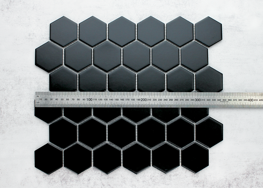 Black Matt Medium Hexagon-HEXAGON-Mosaic Mode