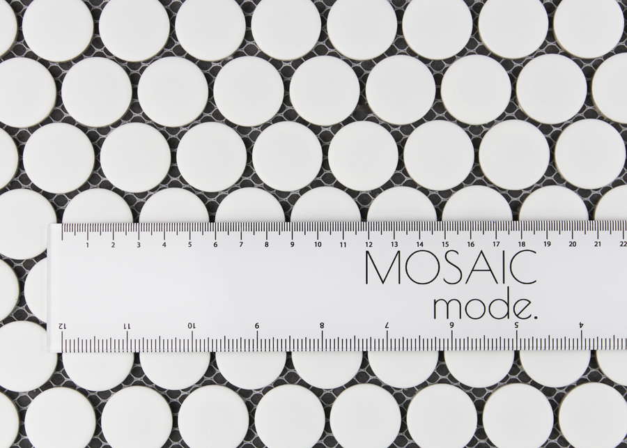 White Matt Large Penny Round-PENNY ROUND-Mosaic Mode
