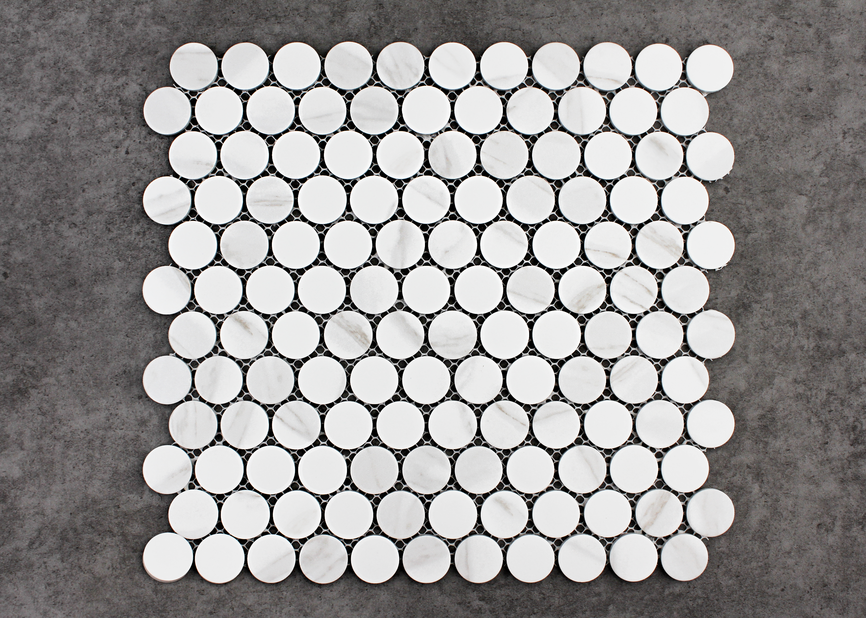 Carrara Piccolo Matt Penny Round-PENNY ROUND-Mosaic Mode