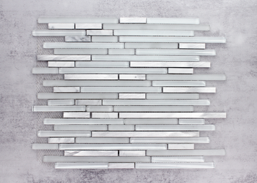 White Aluminium, Glass And Marble Multi Rectangle-ELITE-Mosaic Mode