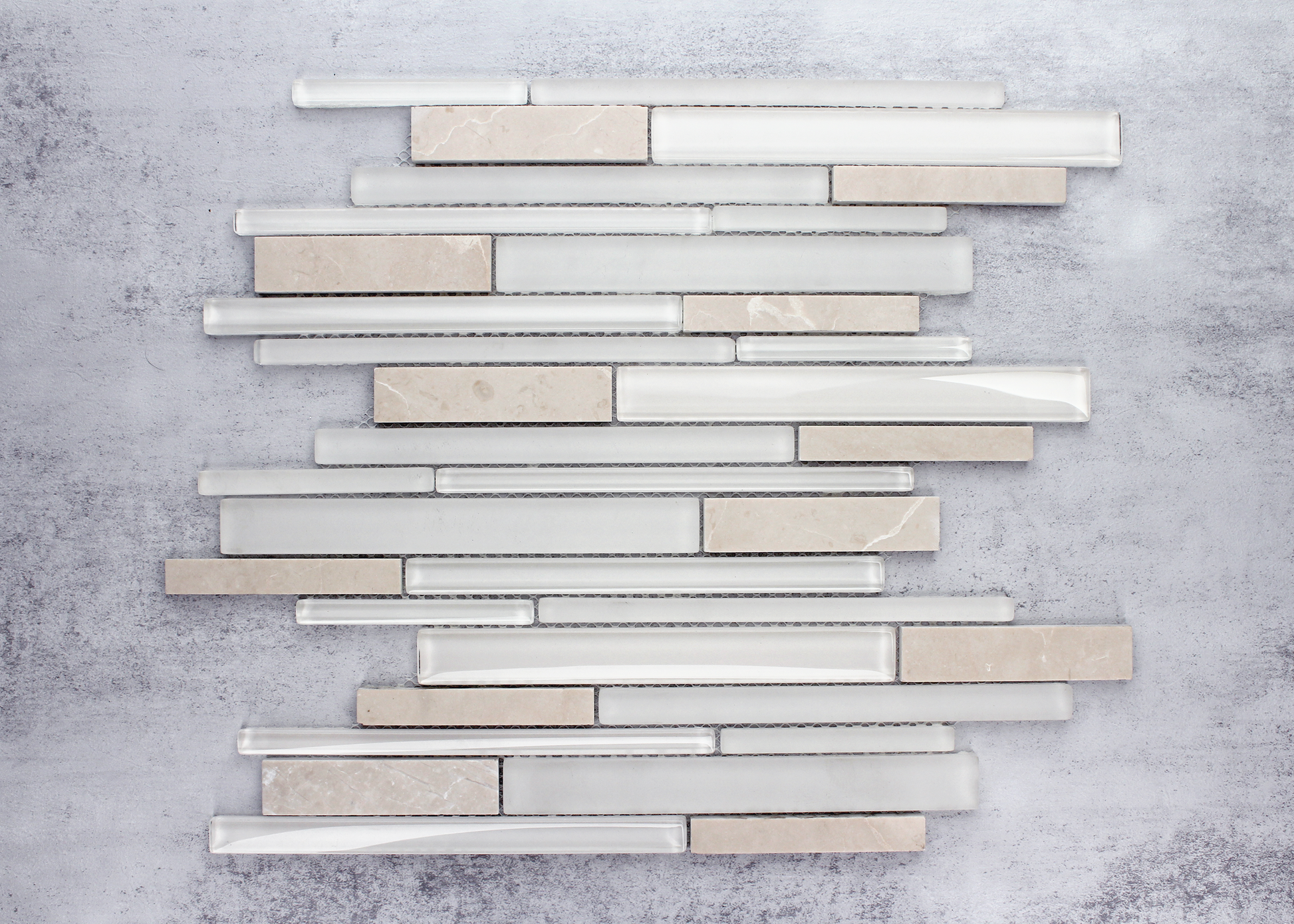 Beige Glass And Marble Multi Rectangle-ELITE-Mosaic Mode