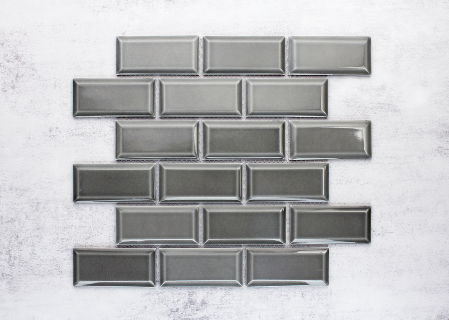 Cannon Grey Gloss Bevelled Edge Biscuit-BISCUITS-Mosaic Mode