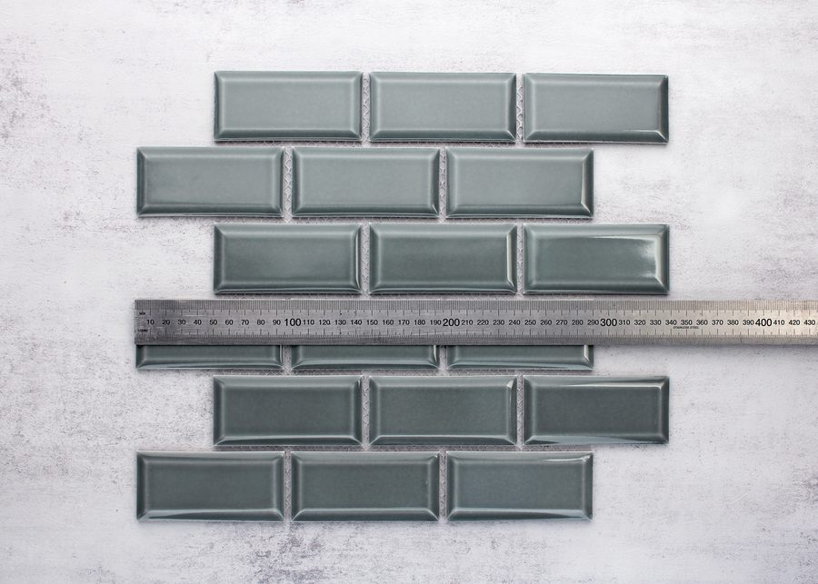 Moss Green Gloss Bevelled Edge Biscuit-BISCUITS-Mosaic Mode