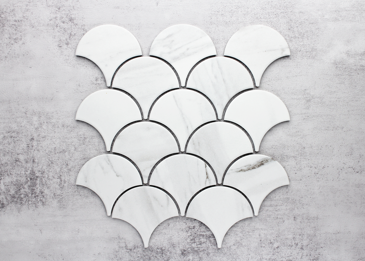 Carrara Matt Flat Surface Fish Scale-CARRARA-Mosaic Mode