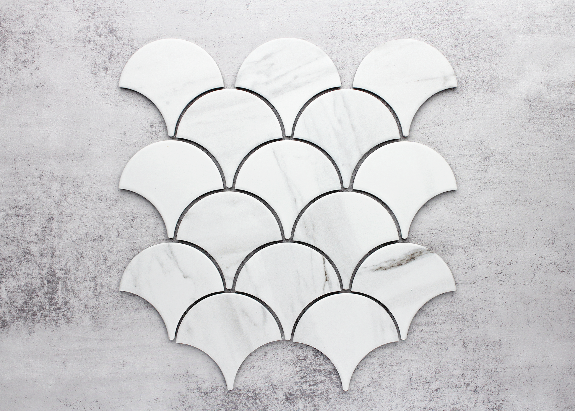 Carrara Matt Flat Surface Fish Scale-CARRARA-Mosaic Mode