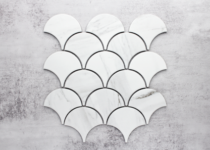 Carrara Matt Flat Surface Fish Scale-CARRARA-Mosaic Mode