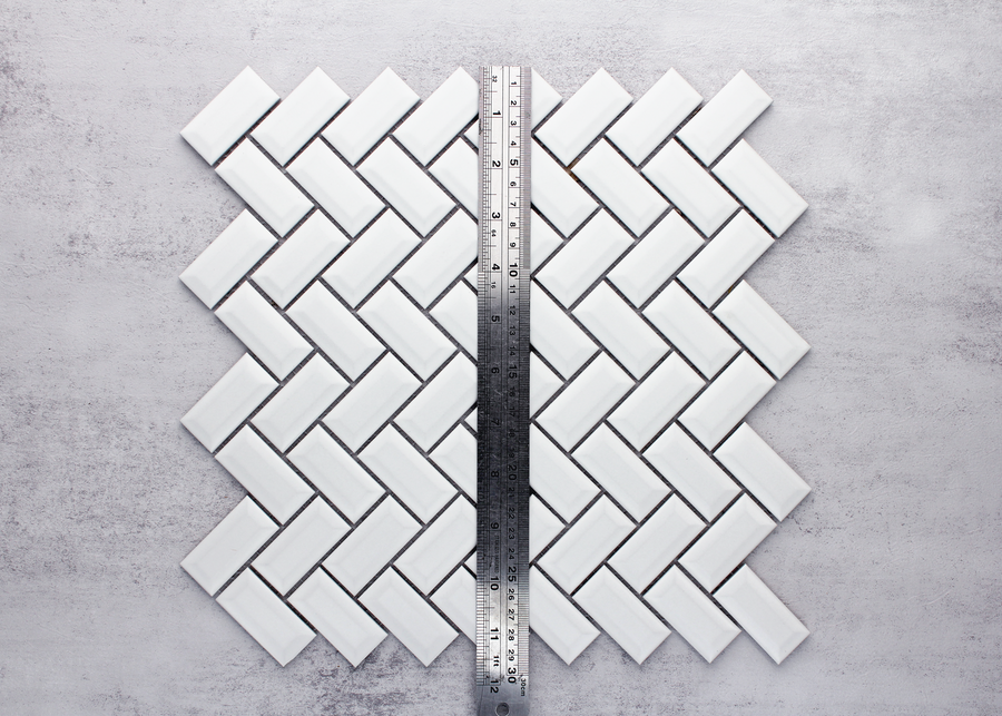 White Matt Herringbone-HERRINGBONE-Mosaic Mode