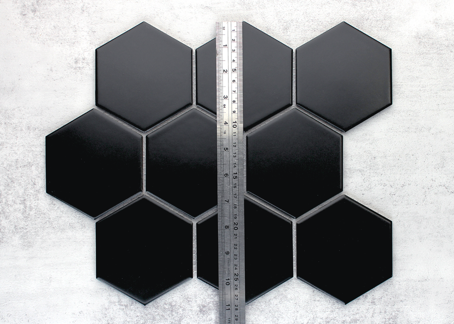 Black Matt Large Hexagon-HEXAGON-Mosaic Mode