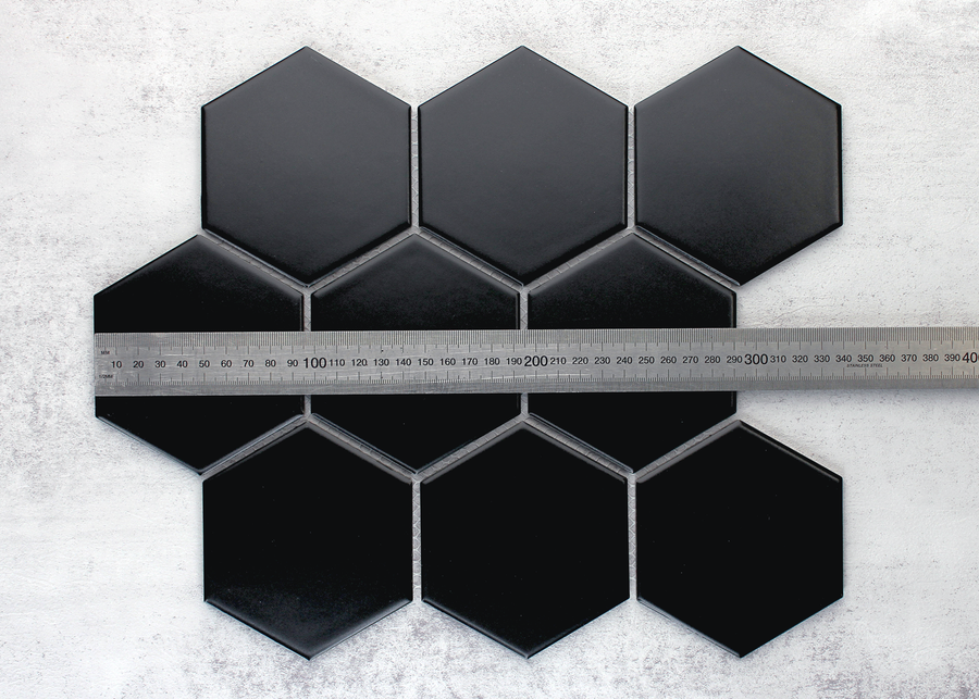 Black Matt Large Hexagon-HEXAGON-Mosaic Mode