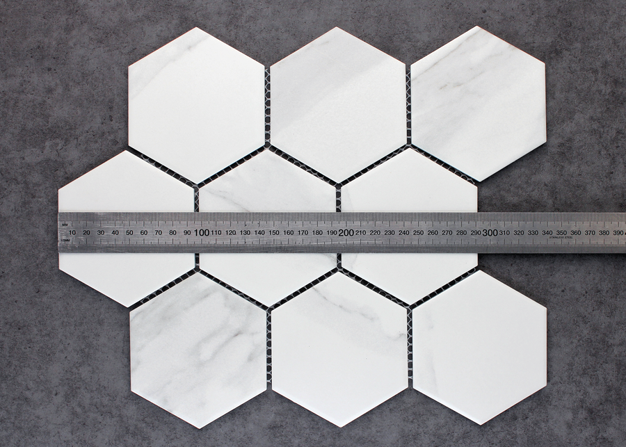 Carrara Matt Large Hexagon-CARRARA-Mosaic Mode