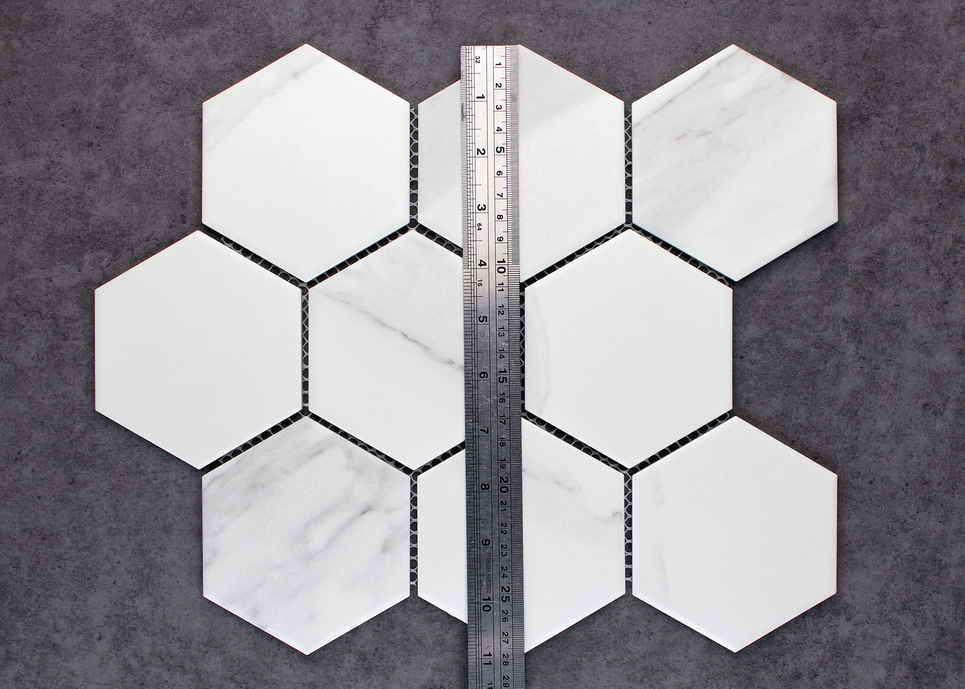 Carrara Matt Large Hexagon-CARRARA-Mosaic Mode