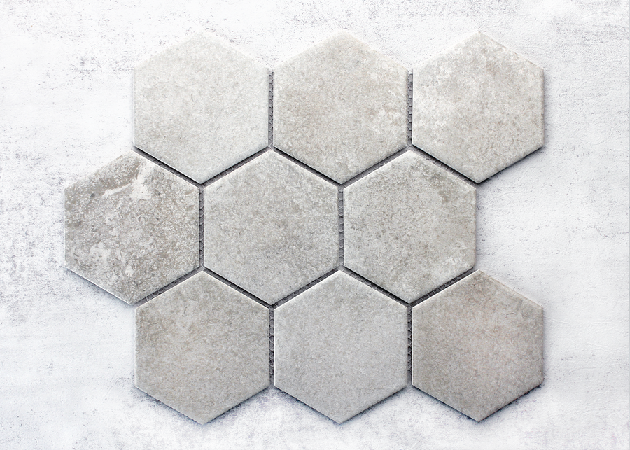 Cement Matt Large Hexagon-HEXAGON-Mosaic Mode