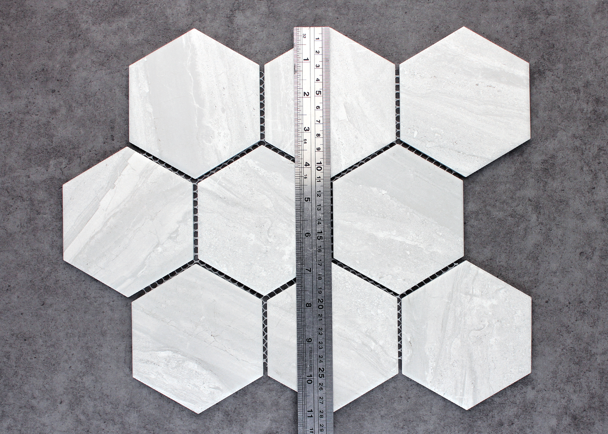 Wooden Grey Matt Large Hexagon-HEXAGON-Mosaic Mode