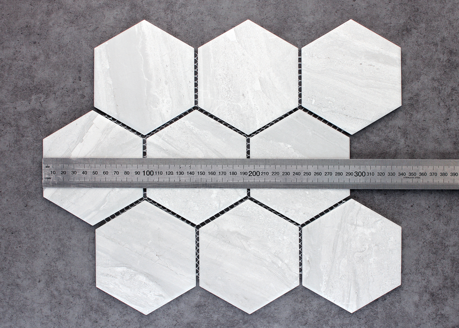 Wooden Grey Matt Large Hexagon-HEXAGON-Mosaic Mode