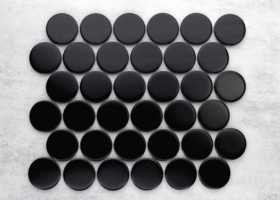 Black Megalo Matt Penny Round-PENNY ROUND-Mosaic Mode