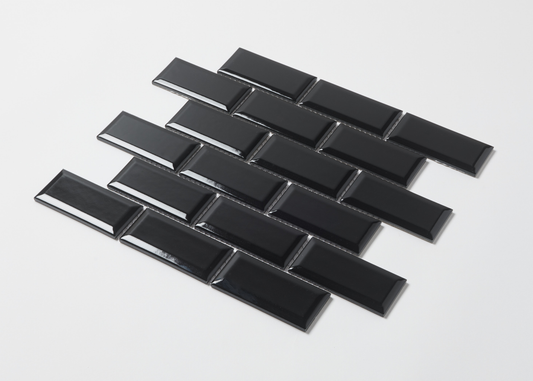 Black Gloss Bevelled Edge Biscuit-BISCUITS-Mosaic Mode