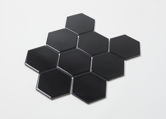 Black Gloss Large Hexagon-HEXAGON-Mosaic Mode