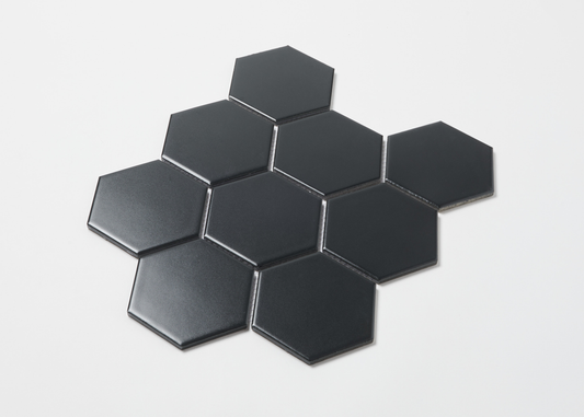 Black Matt Large Hexagon-HEXAGON-Mosaic Mode