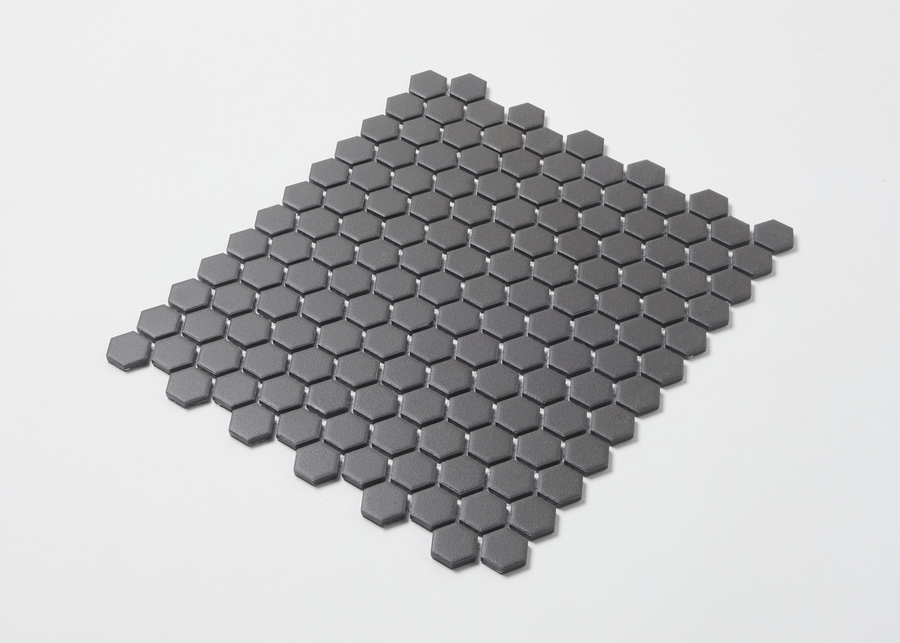 Black Unglazed Hexagon-HEXAGON-Mosaic Mode