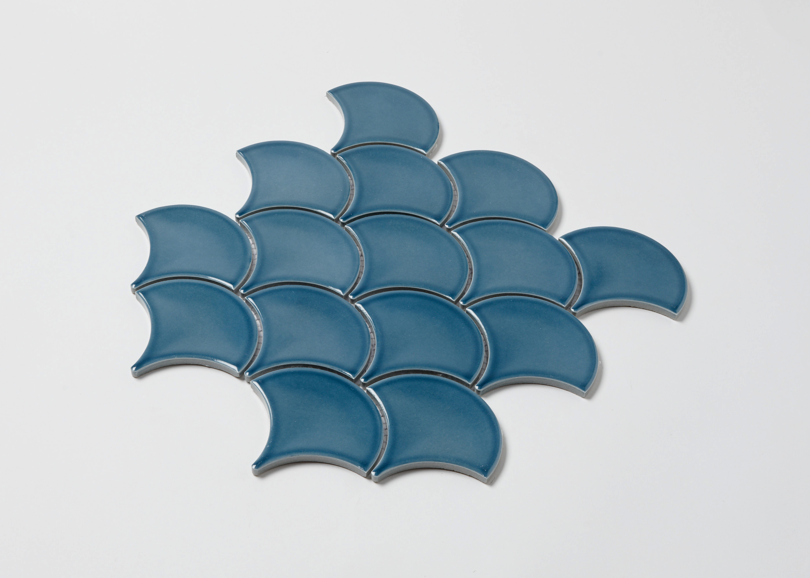 Denim Blue Gloss Fish Scale-FISHSCALE-Mosaic Mode