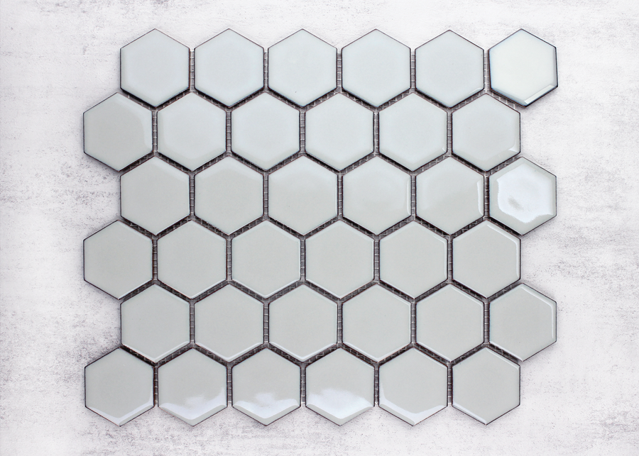 Antique Grey Gloss Medium Hexagon-HEXAGON-Mosaic Mode
