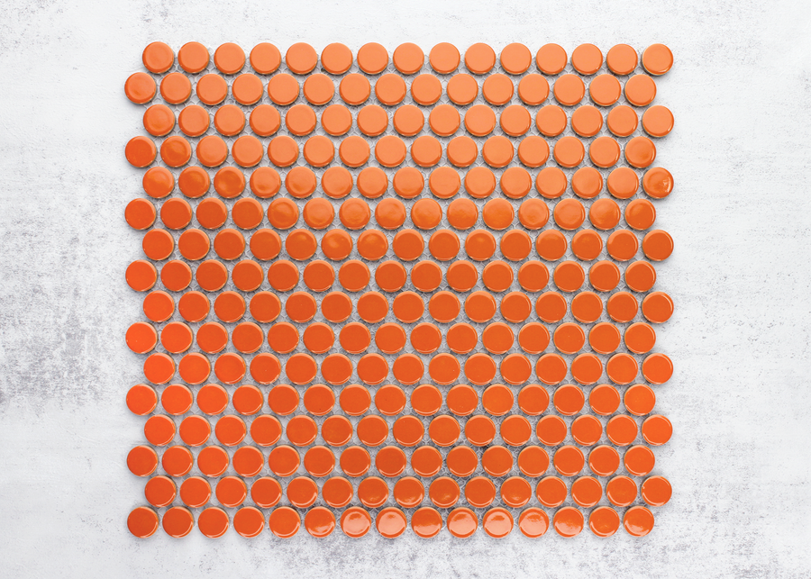 Orange Gloss Penny Round-PENNY ROUND-Mosaic Mode