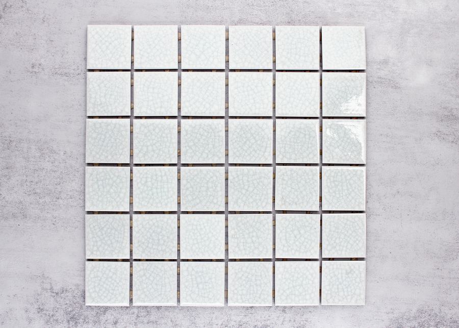 Silver Satin Craquelle Gloss Square-CRAQUELLE-Mosaic Mode