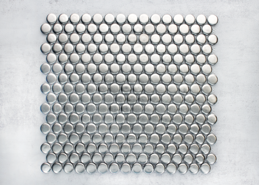 Silver Matt Penny Round-PENNY ROUND-Mosaic Mode