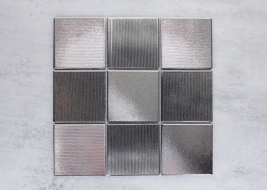 Silver Metallic Storm Large Square-GLAZED PORCELAIN-Mosaic Mode