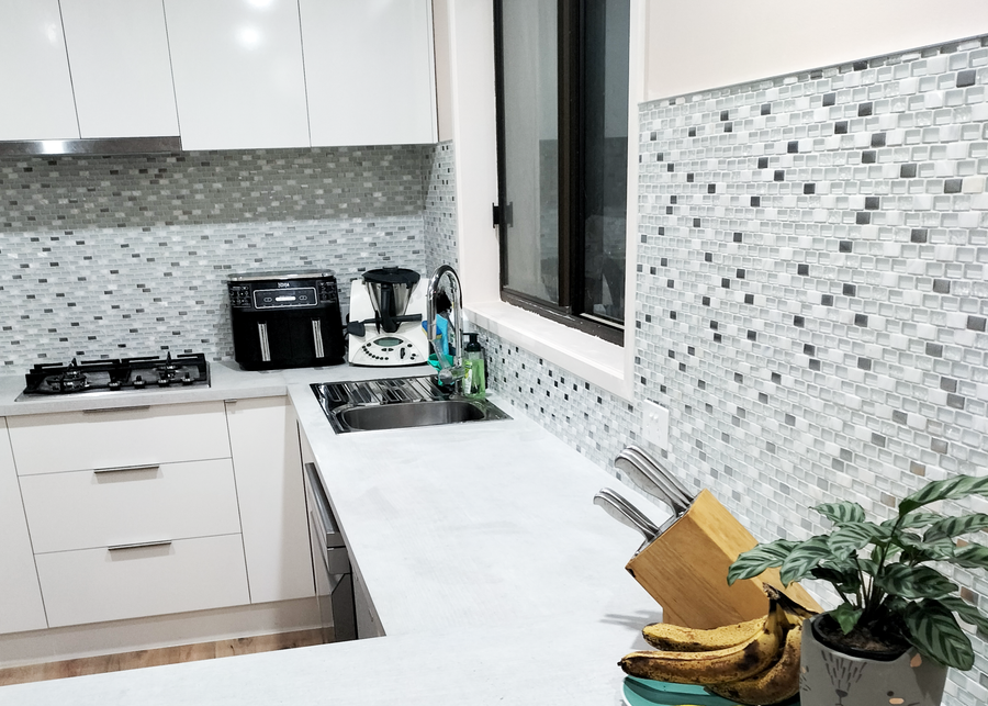 White Stone, Shell And Stainless Steel Brick-ELITE-Mosaic Mode